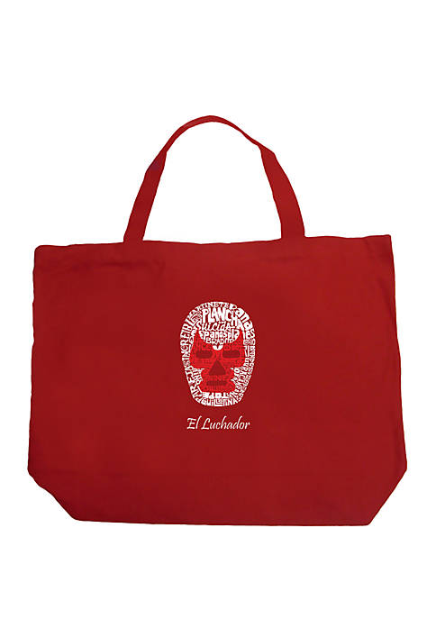 Large Word Art Tote Bag - Mexican Wrestling Mask