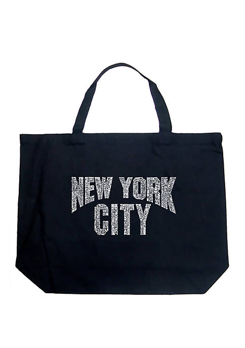 Large Word Art Tote Bag - NYC Neighborhoods