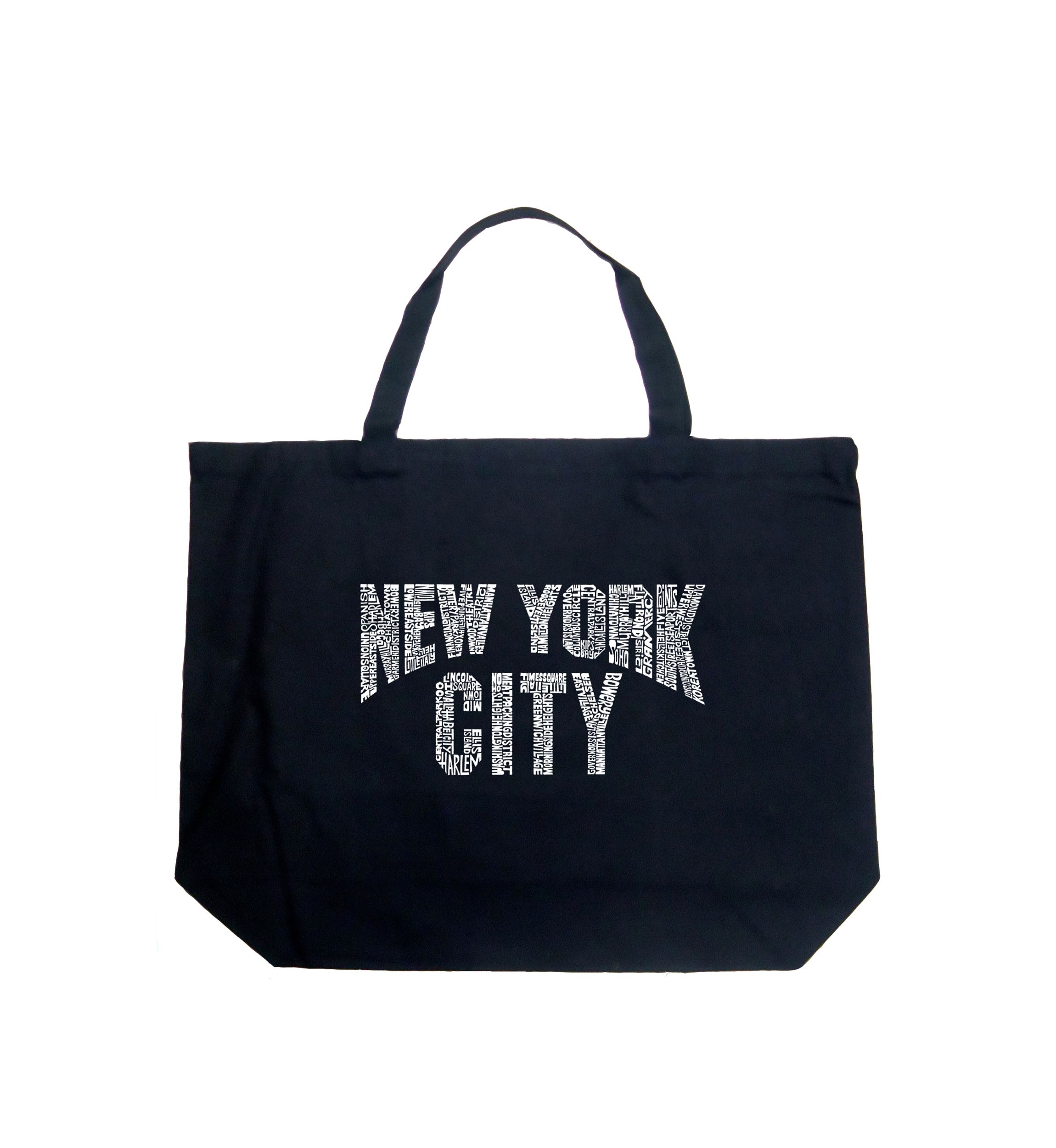 Large Word Art Tote Bag - NYC Neighborhoods