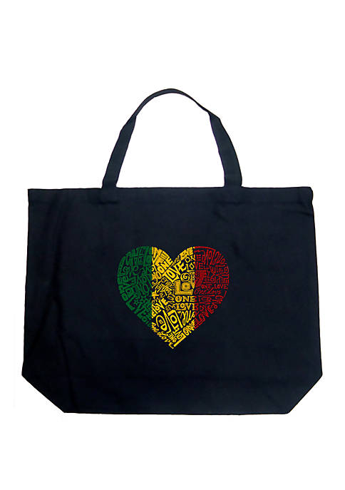 Large Word Art Tote Bag - One Love Heart