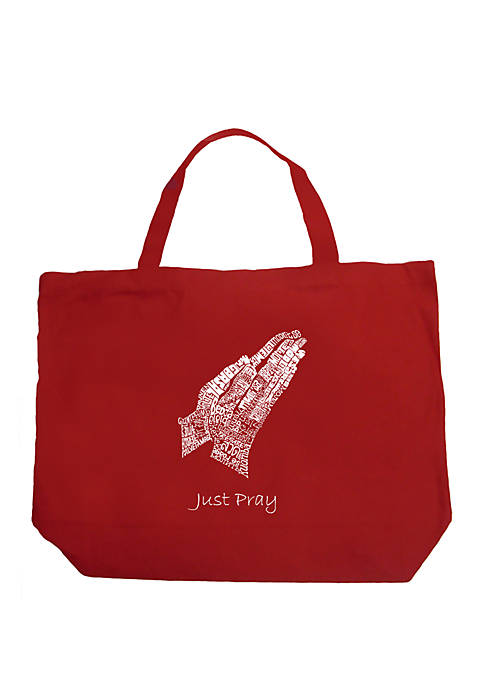 Large Word Art Tote Bag - Prayer Hands