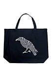 Large Word Art Tote Bag - Edgar Allen Poes The Raven