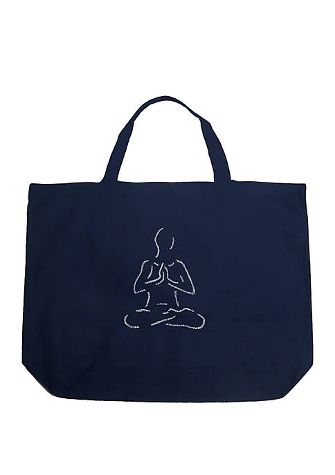Large Word Art Tote Bag - Popular Yoga Poses