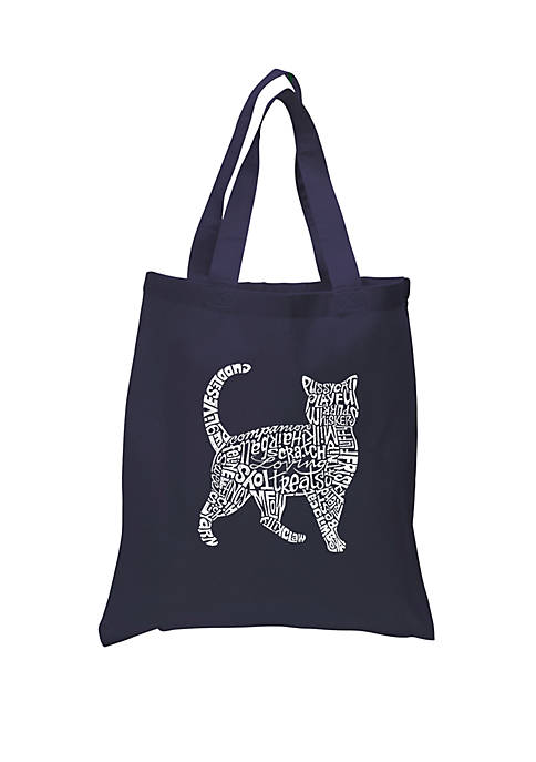 Small Word Art Tote Bag - Cat