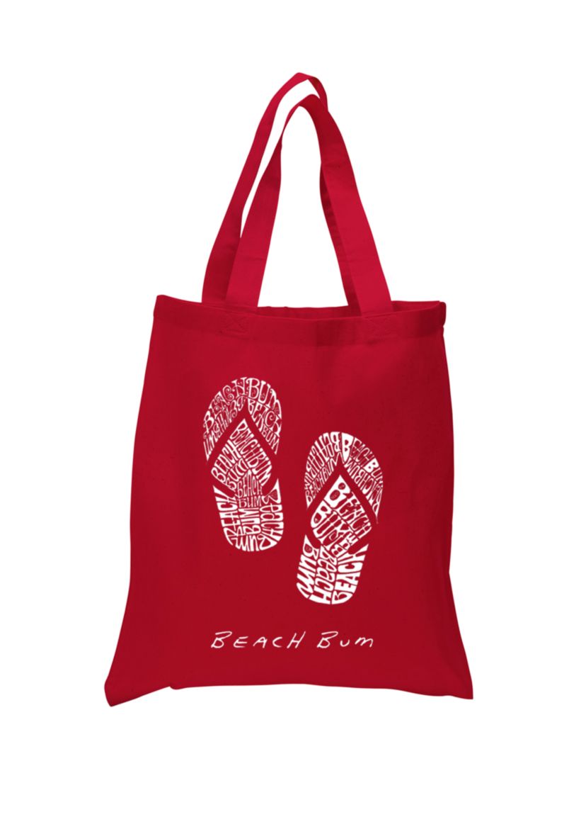 Small Word Art Tote Bag - Beach Bum 