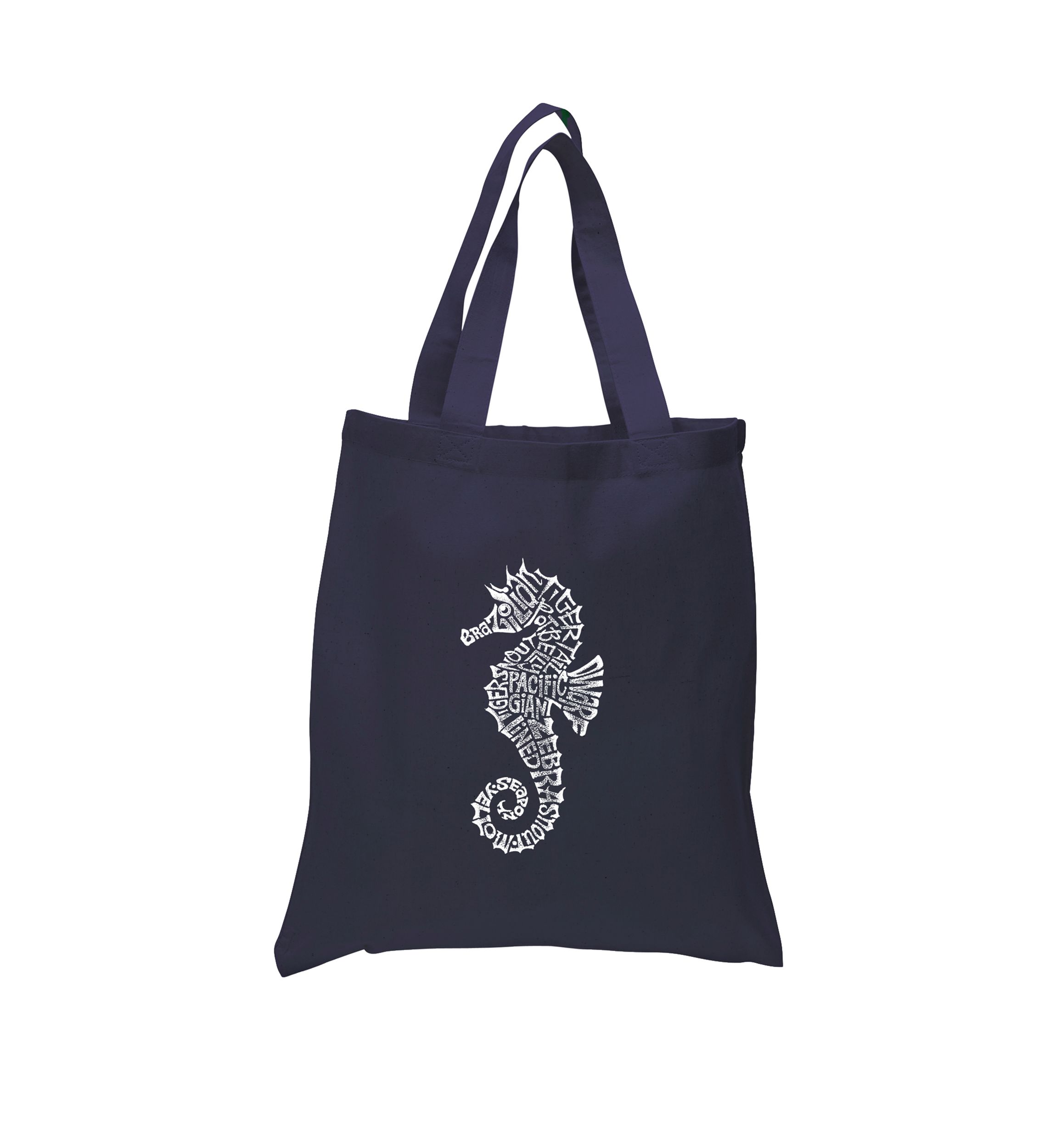 Small Word Art Tote Bag - Types of Seahorse