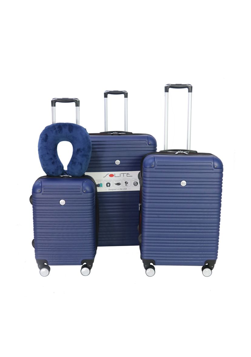 SOLITE Savoie 4 Piece Expandable Upright Spinner and Neck Pillow