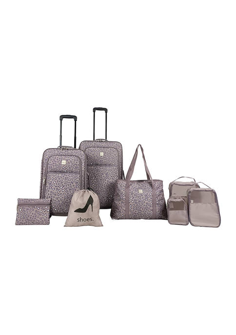 Solite 8-Pieces Leopard Luggage Set