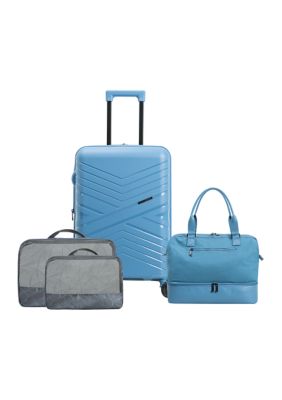 SOLITE Sabrina 4 Piece Luggage Set, Blue, 15 in x 21 in