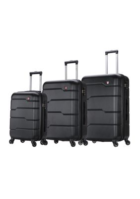 DUKAP Rodez Lightweight Hardside 3 piece set 20''/24''/28'', Black