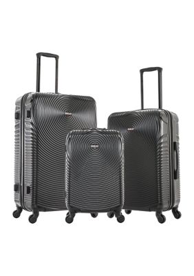 DUKAP Inception Lightweight Hardside Spinner 3 Piece Luggage set 20'',24'', 28'' inch, Black