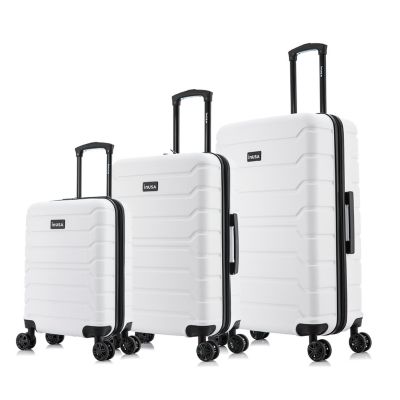 InUSA Trend lightweight hardside spinner 3 piece luggage set 20'',24'', 28'' inch, White