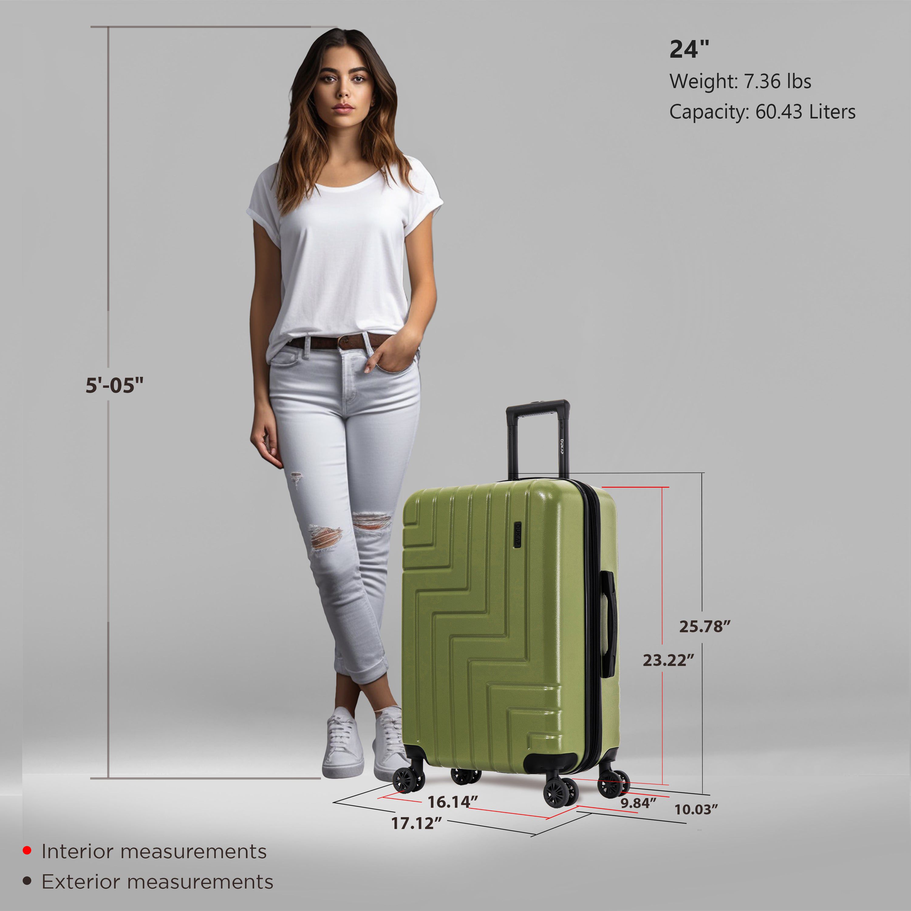 DUKAP Zahav Lightweight Hardside Spinner Luggage 24"
