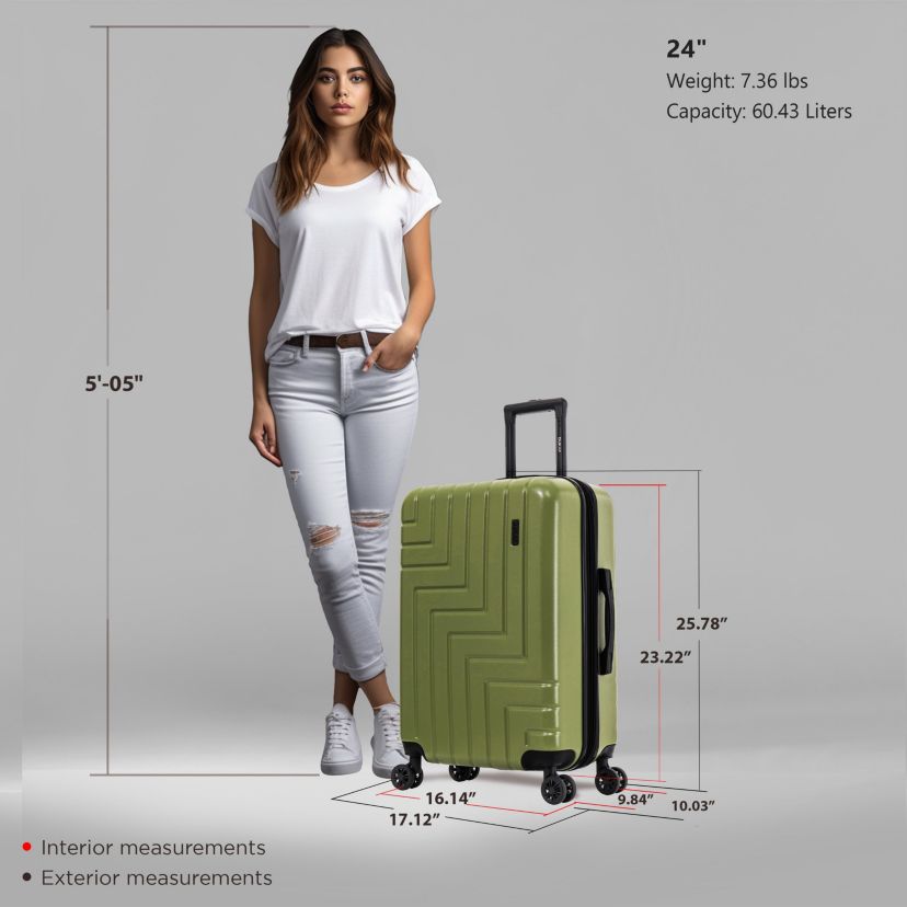 DUKAP Zahav Lightweight Hardside Spinner Luggage 24"