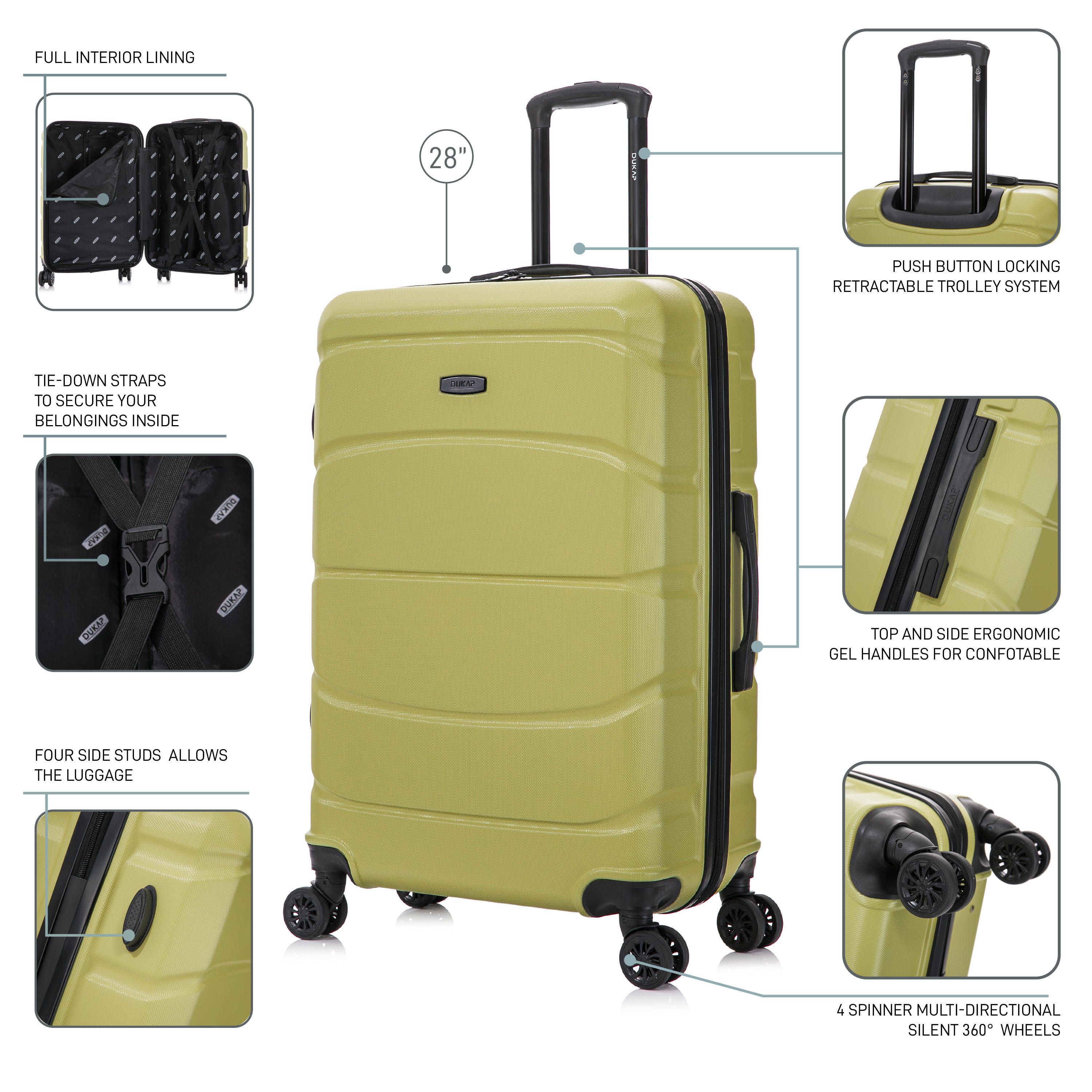 DUKAP Sense Lightweight Hardside Spinner 3 Piece Luggage Set  20"/24"/28"