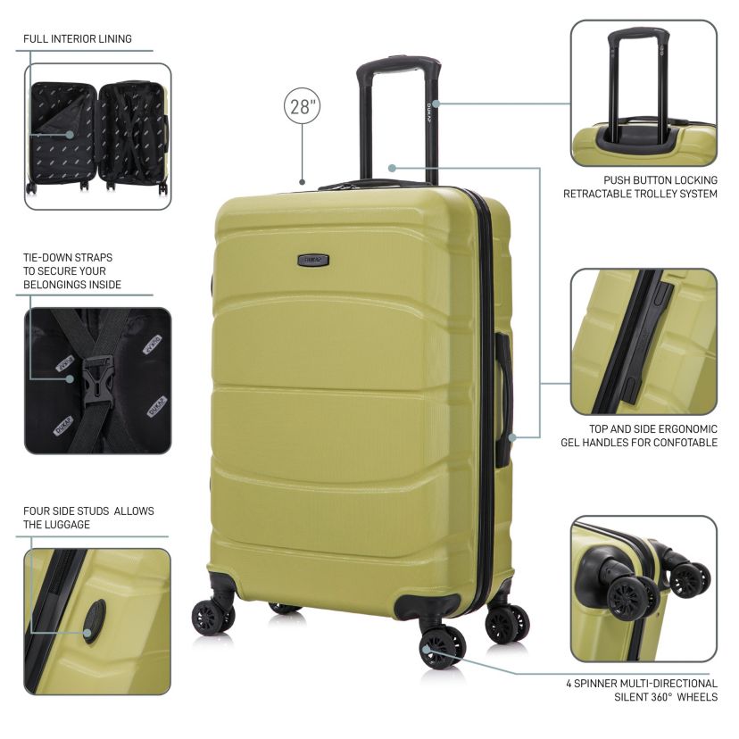 DUKAP Sense Lightweight Hardside Spinner 3 Piece Luggage Set  20"/24"/28"