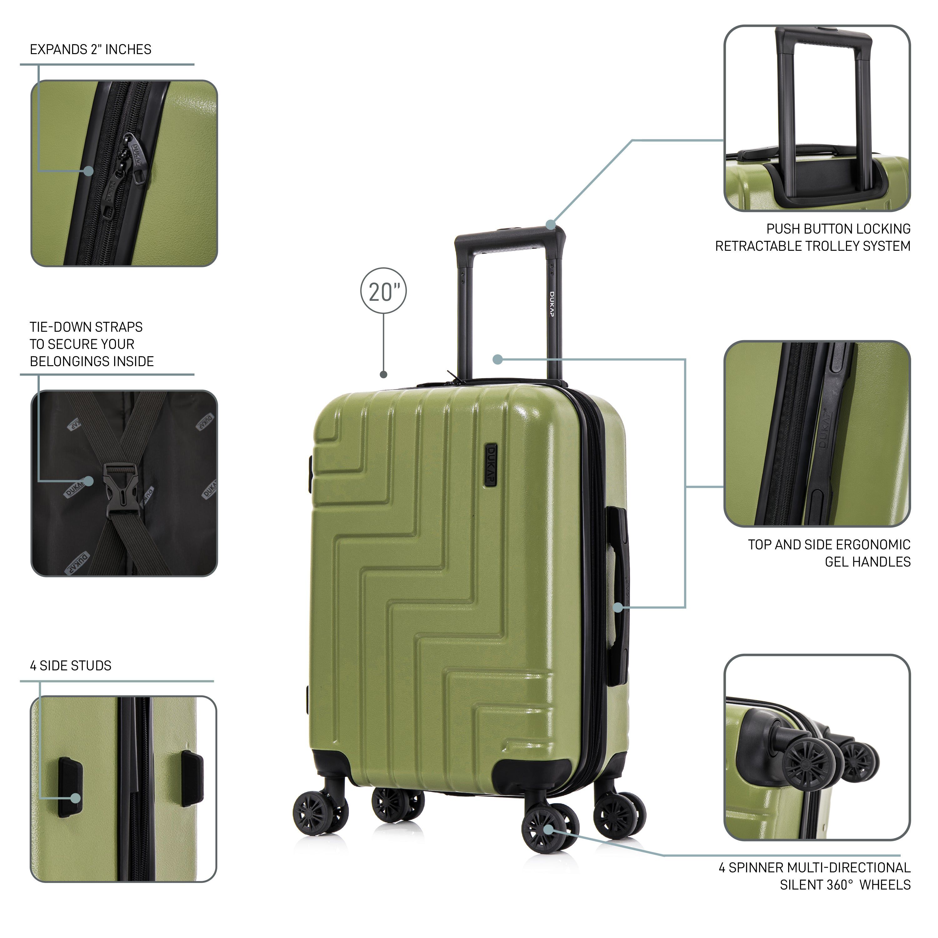 DUKAP Zahav Lightweight Hardside Spinner Luggage 20" Carry-On