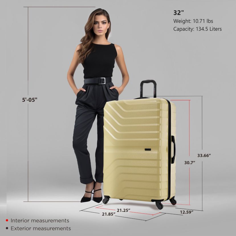 InUSA Aurum lightweight hardside spinner luggage 32"