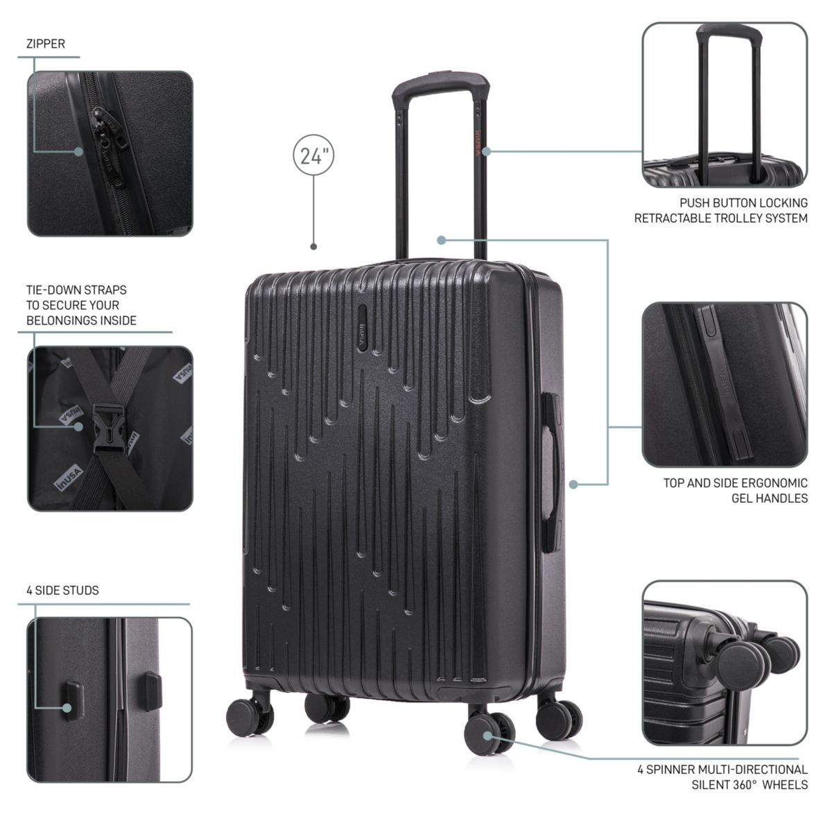 InUSA Drip lightweight hardside spinner luggage 24"