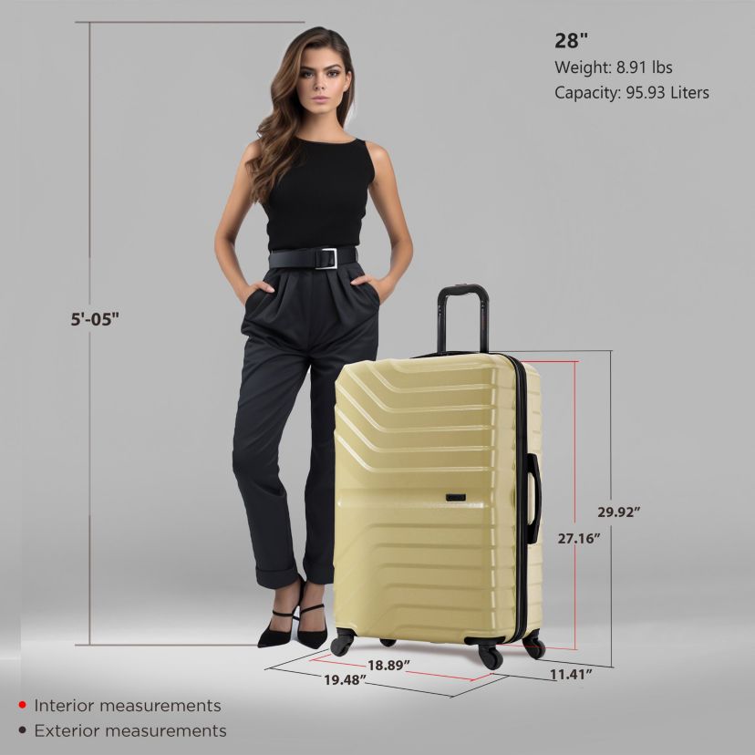 InUSA Aurum lightweight hardside spinner luggage 28"