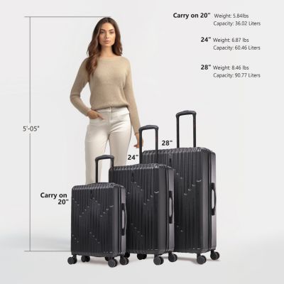 InUSA Drip lightweight hardside spinner 3 Piece Luggage Set  20"/24"/28"