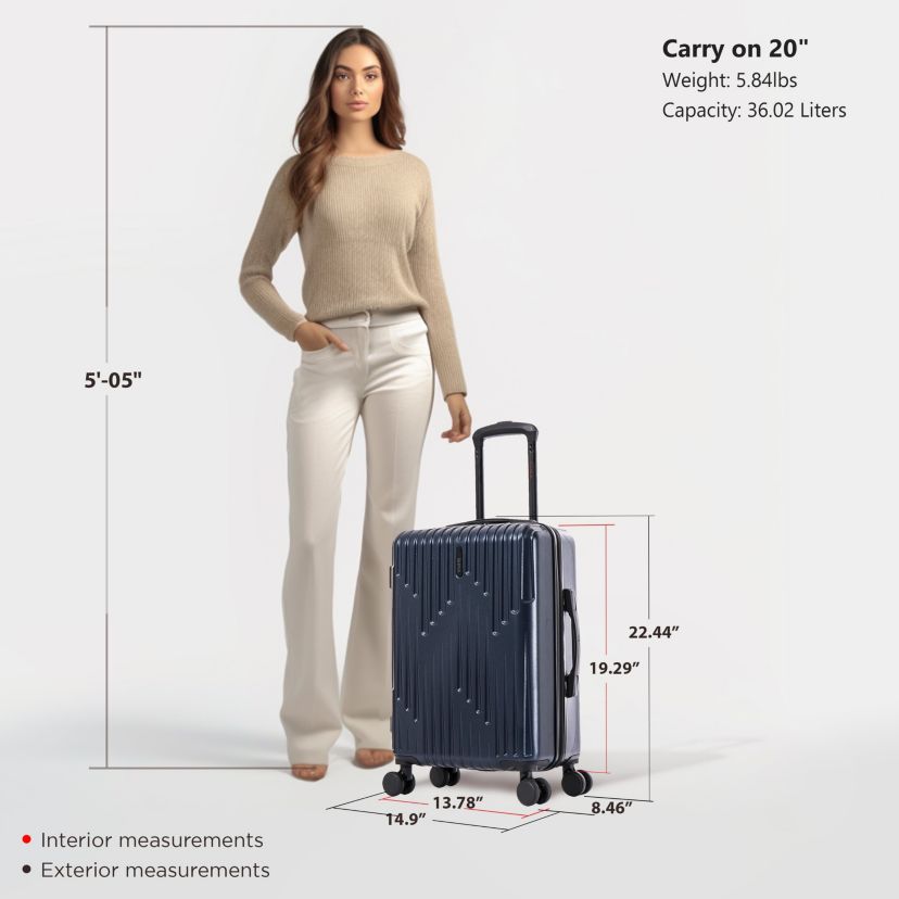 InUSA Drip lightweight hardside spinner luggage 20" carry-on