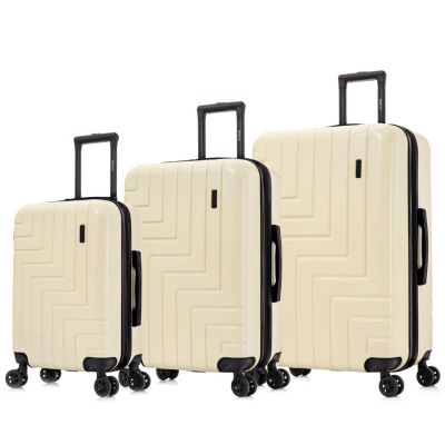 DUKAP Zahav Lightweight Hardside Spinner 3 Piece Luggage Set 20"/24"/28", Sand