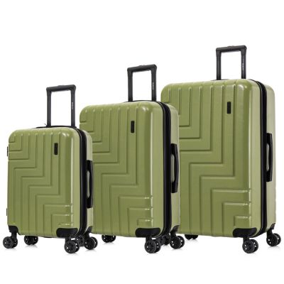 DUKAP Zahav Lightweight Hardside Spinner 3 Piece Luggage Set 20"/24"/28", Green
