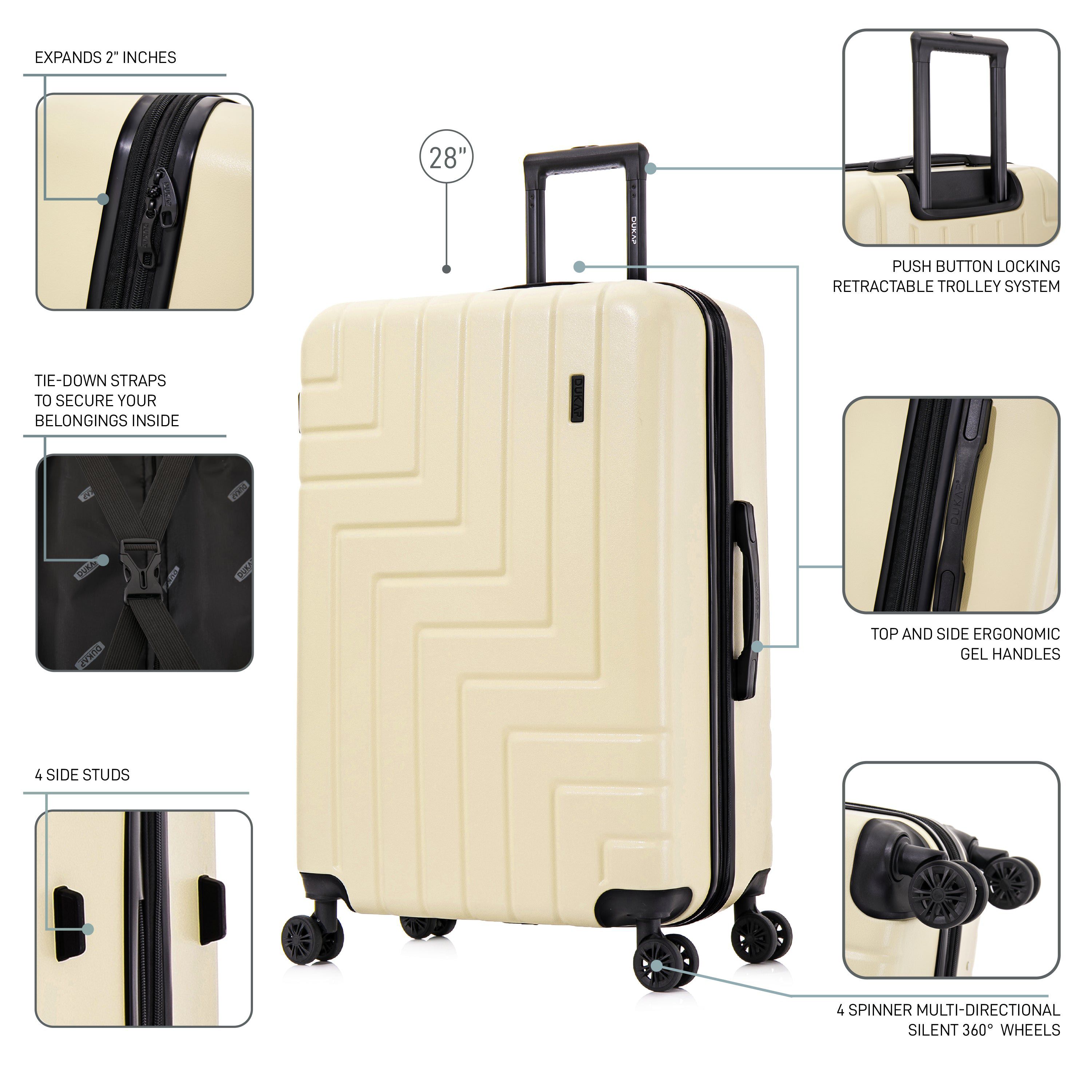DUKAP Zahav Lightweight Hardside Spinner 3 Piece Luggage Set  20"/24"/28"