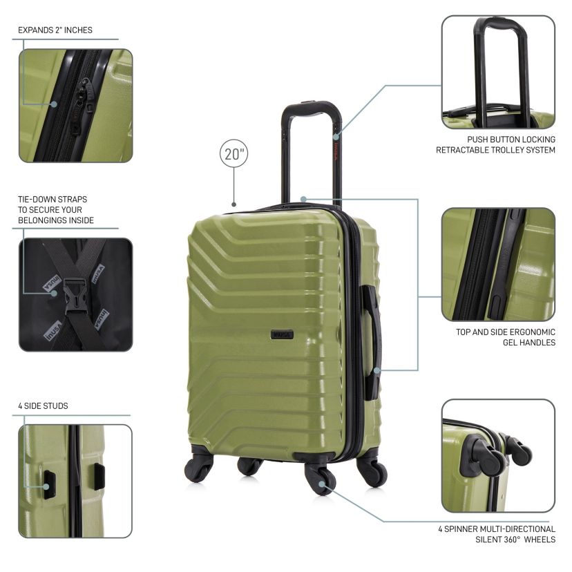 InUSA Aurum lightweight hardside spinner luggage 20" carry-on