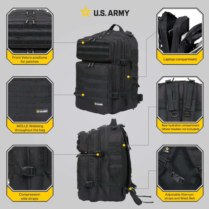 U.S. Army ASSAULT High Performance Tactical Backpack Black