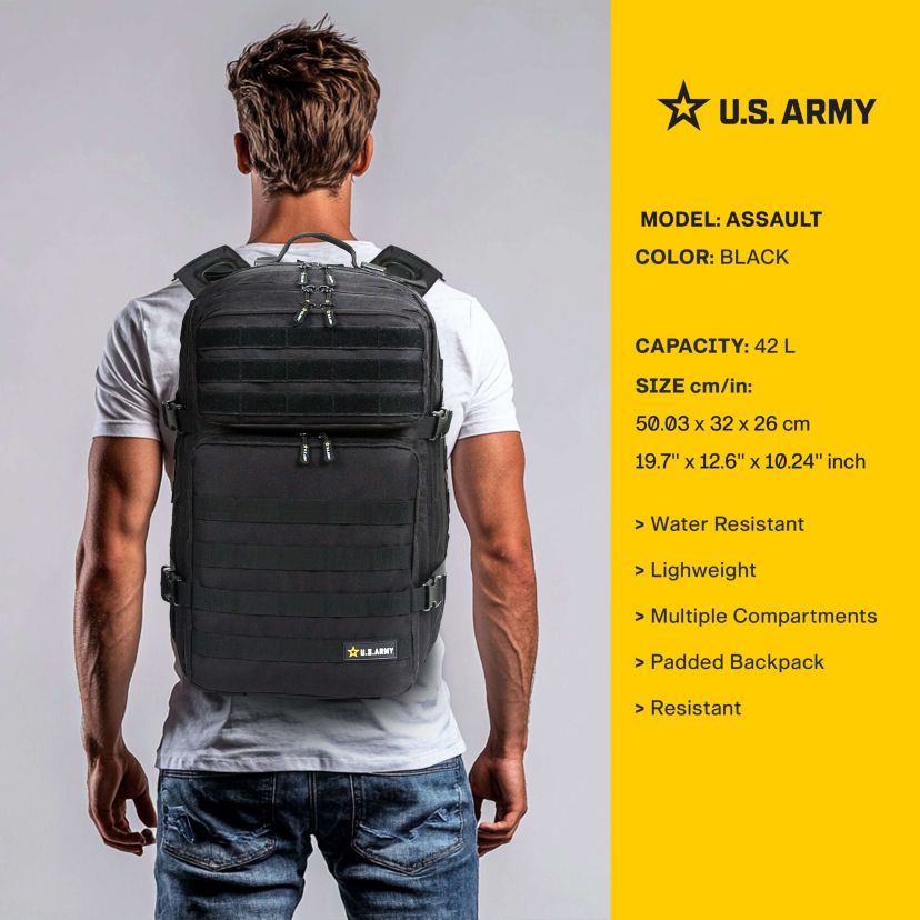 U.S. Army ASSAULT High Performance Tactical Backpack Black