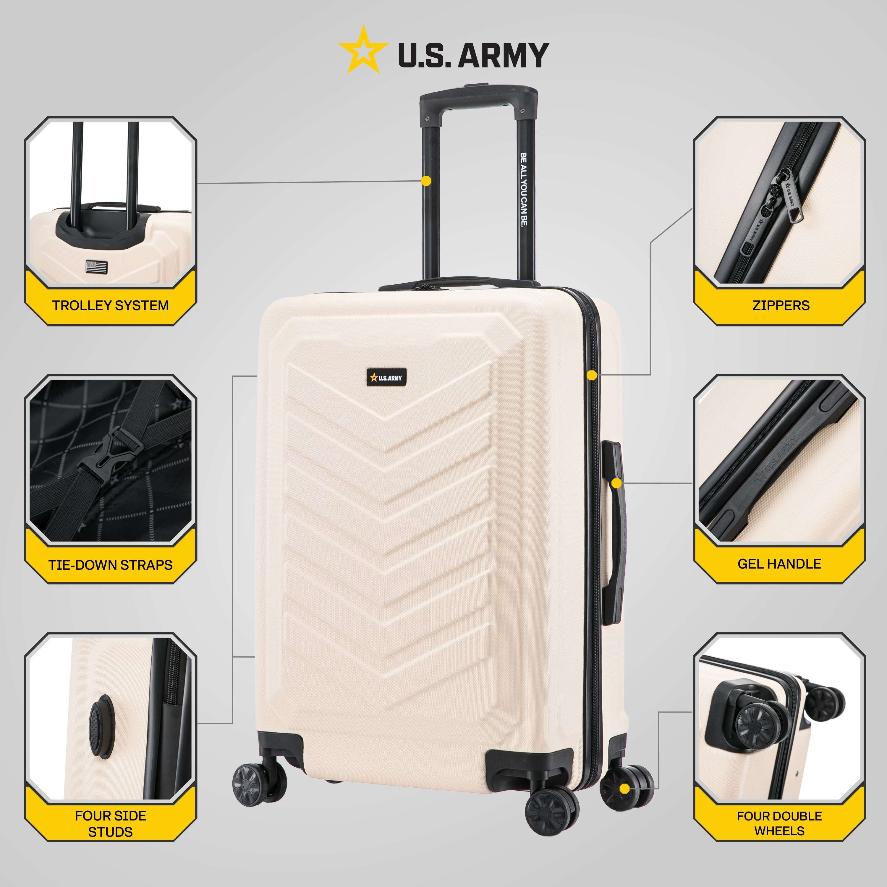 U.S. ARMY FOX 24" Medium Suitcase Mustard