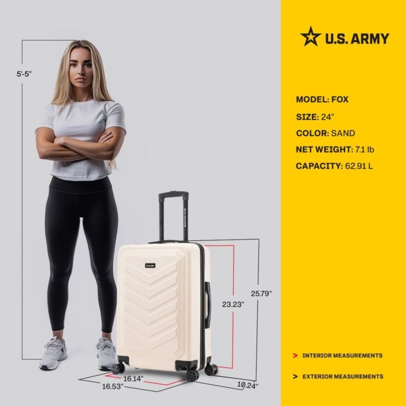 U.S. ARMY FOX 24" Medium Suitcase Mustard