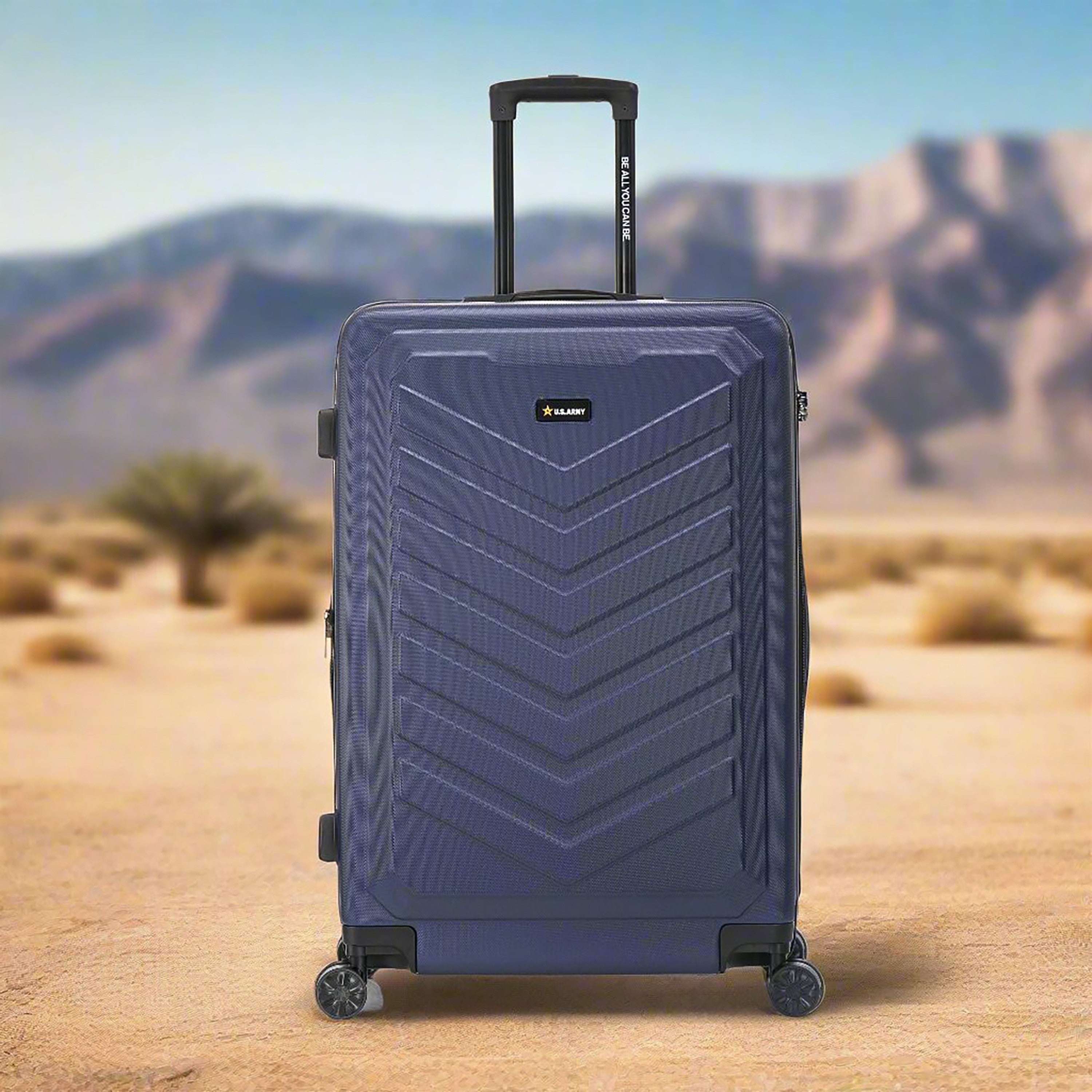 U.S. ARMY FOX PRO 28 Expandable Large Suitcase with TSA Lock Olive Drab
