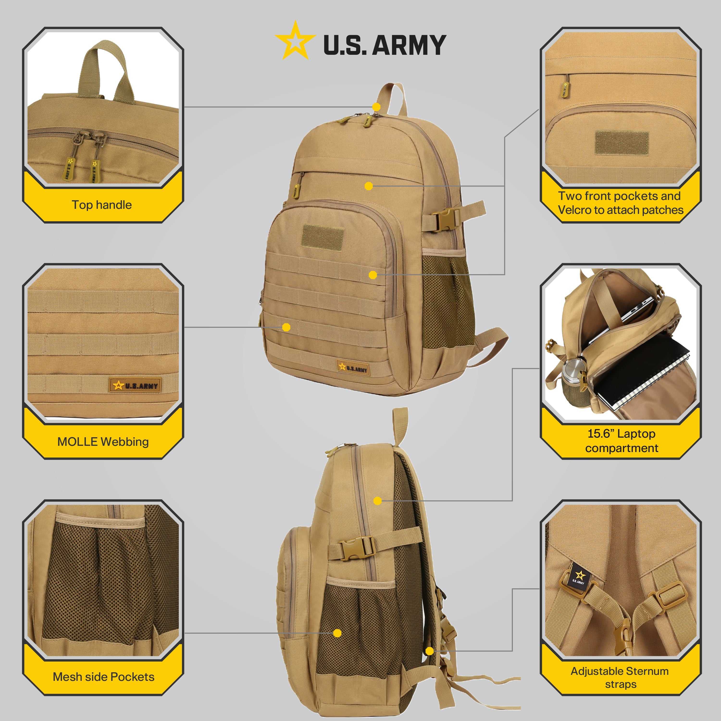 U.S. Army TANGO Tactical Laptop Backpack Black