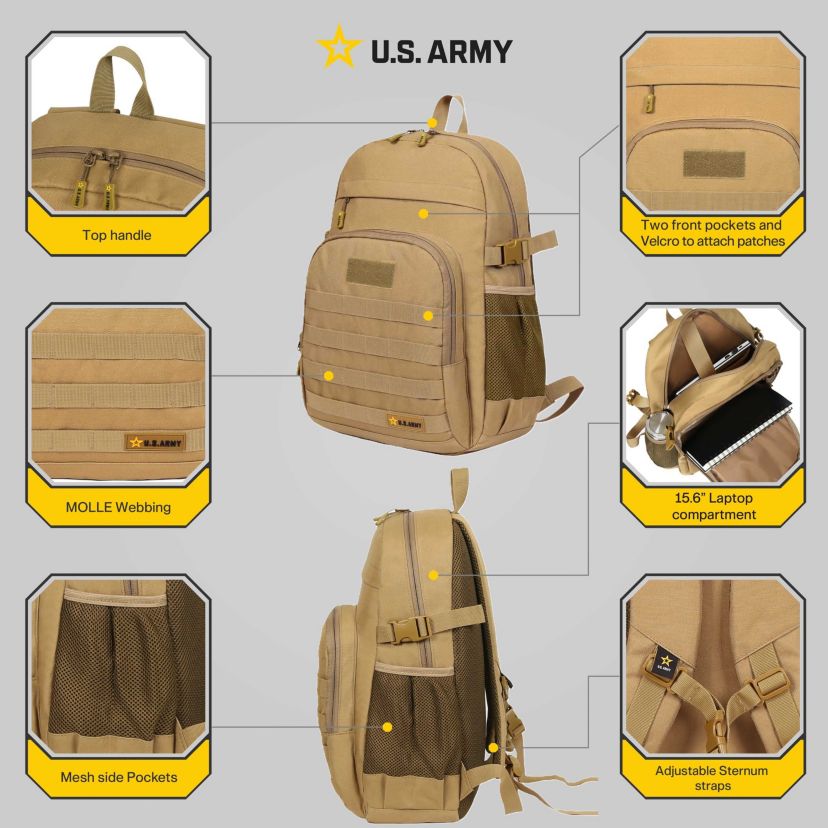 U.S. Army TANGO Tactical Laptop Backpack Black