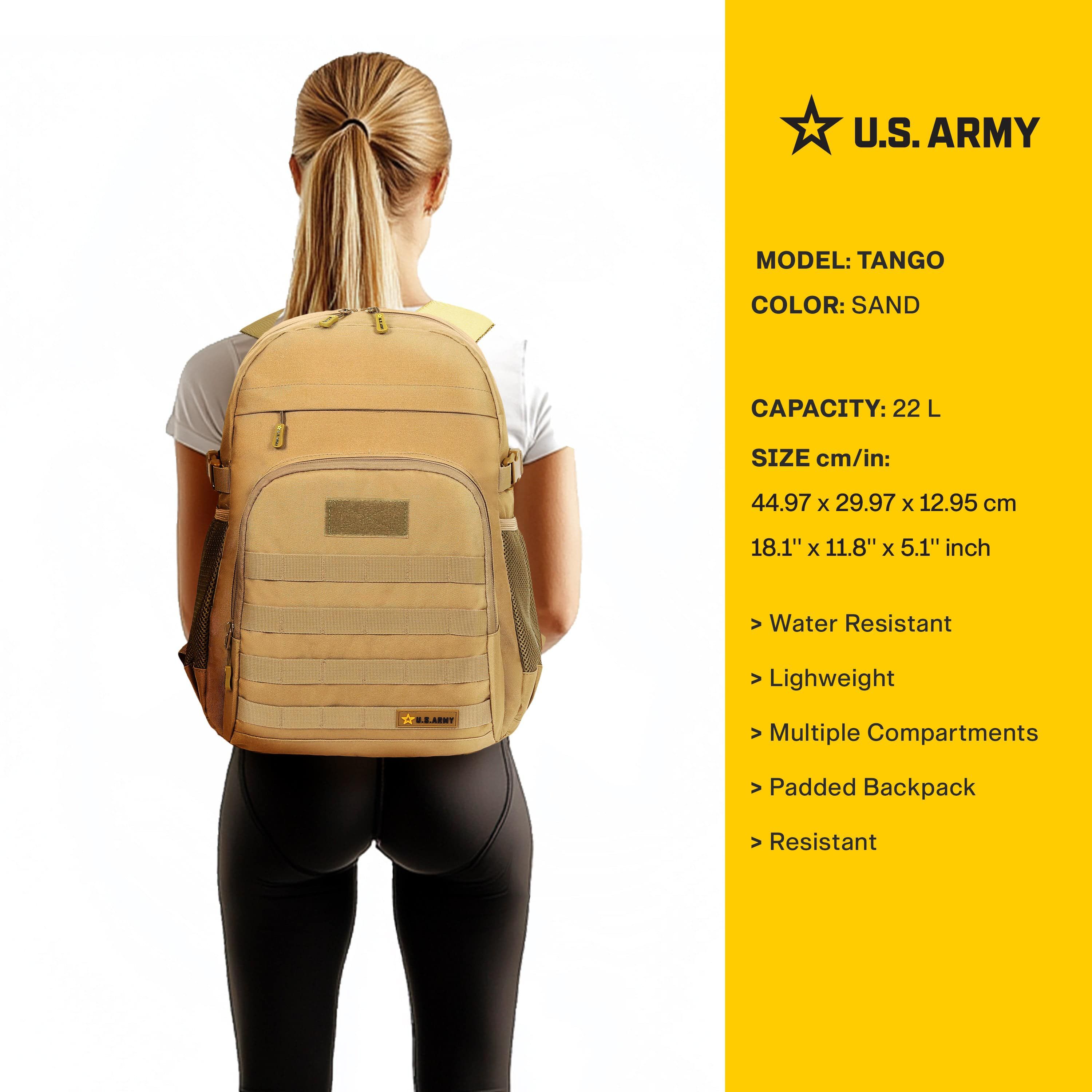 U.S. Army TANGO Tactical Laptop Backpack Black