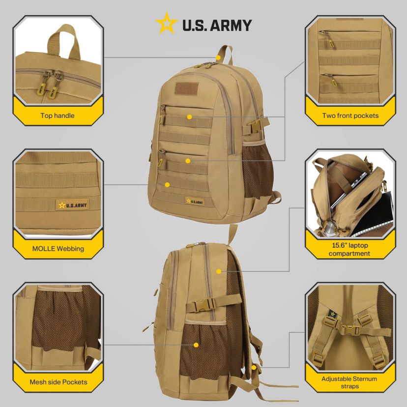 U.S. Army ZULU Tactical Laptop Backpack Black