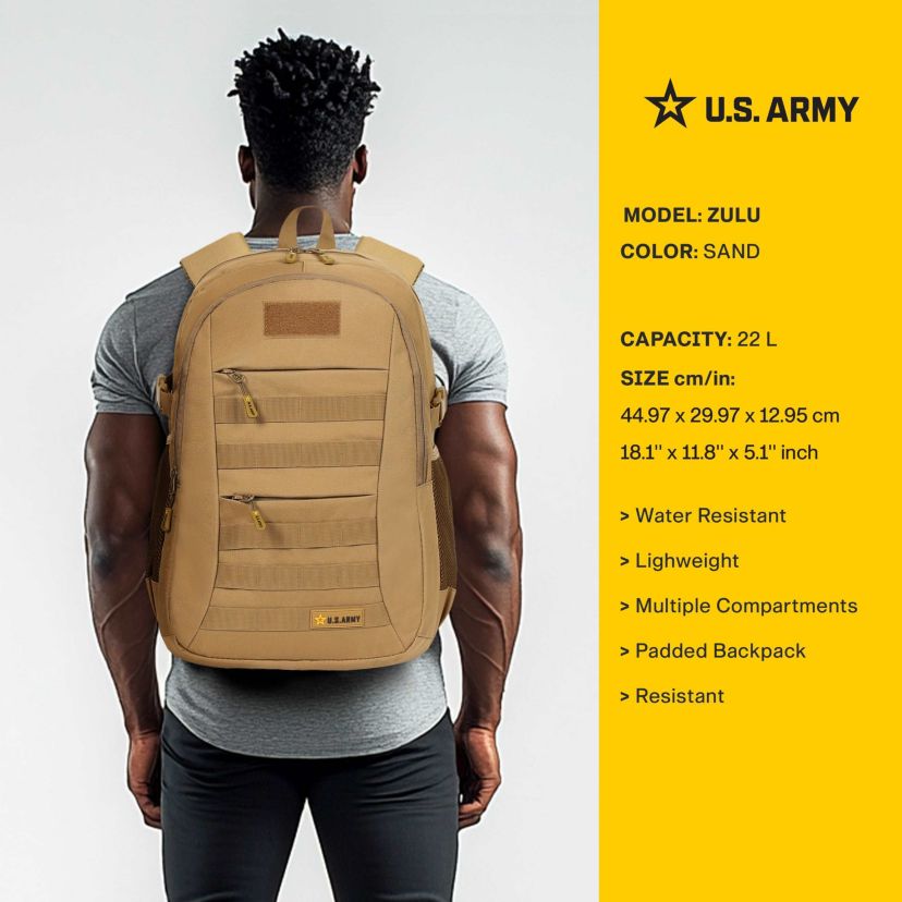 U.S. Army ZULU Tactical Laptop Backpack Black