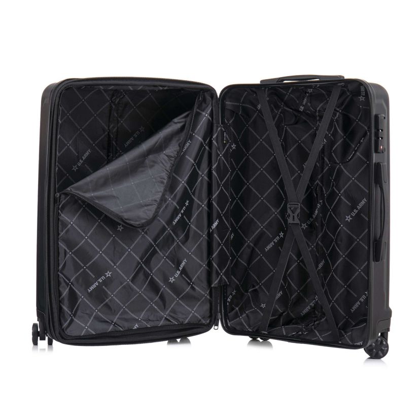 U.S. Army FOX PRO 3-piece Luggage Set 20"/24"/28" Expandable Suitcases with TSA Lock Olive Drab