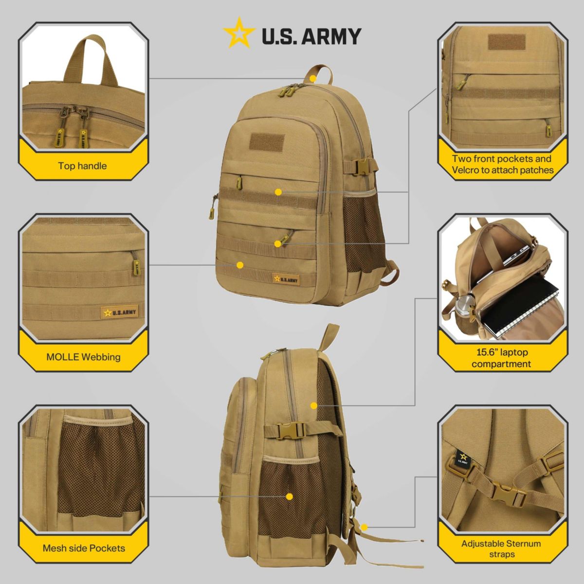 U.S. Army YANKEE Tactical Laptop Backpack Black