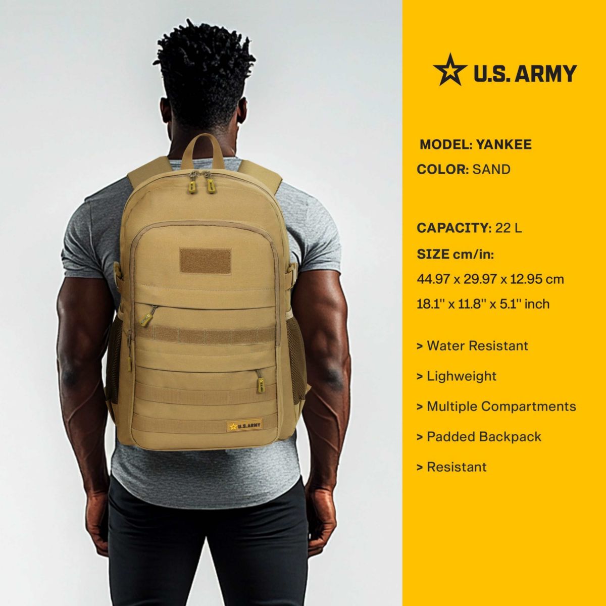 U.S. Army YANKEE Tactical Laptop Backpack Black