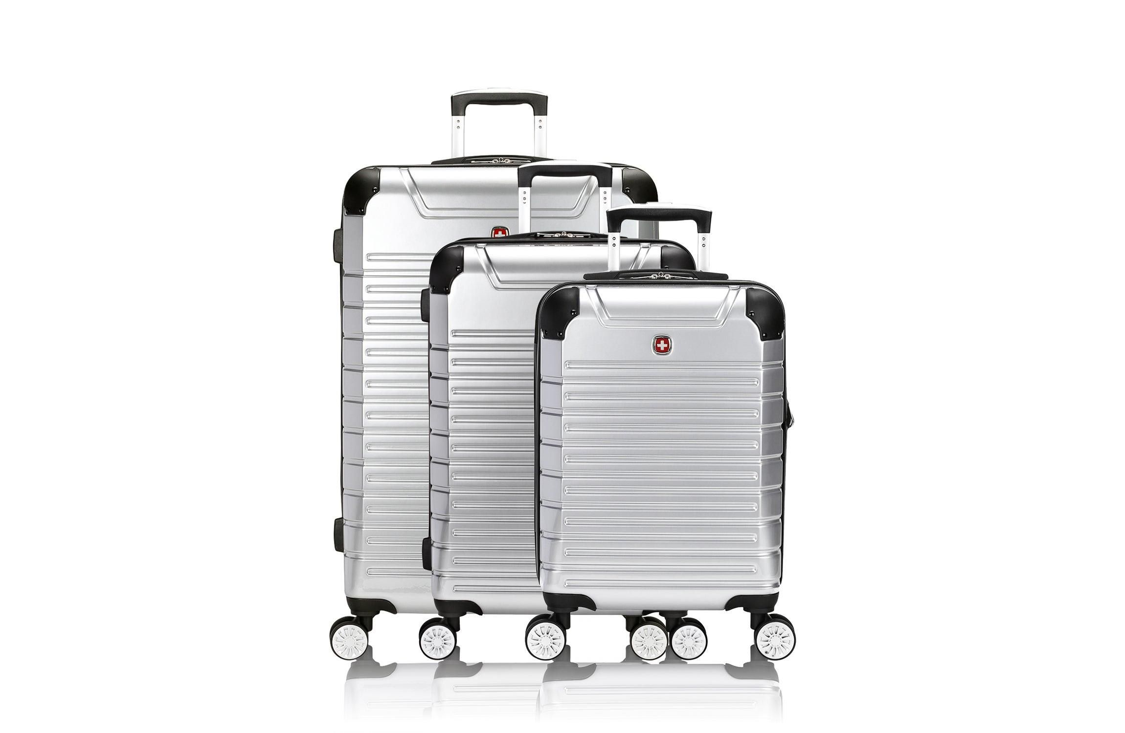 SWISSGEAR 7782 Expandable 3pc Hardside Luggage Set Silver | Belk