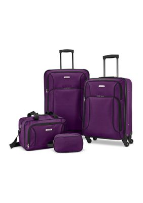 American Tourister Family Traveler Spin 2.0 4 Piece Luggage Set, Purple -  0049845326982