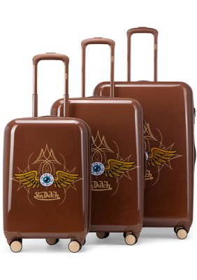 Von Dutch Eyeflight 3-Piece Expandable Hardside Spinner Luggage