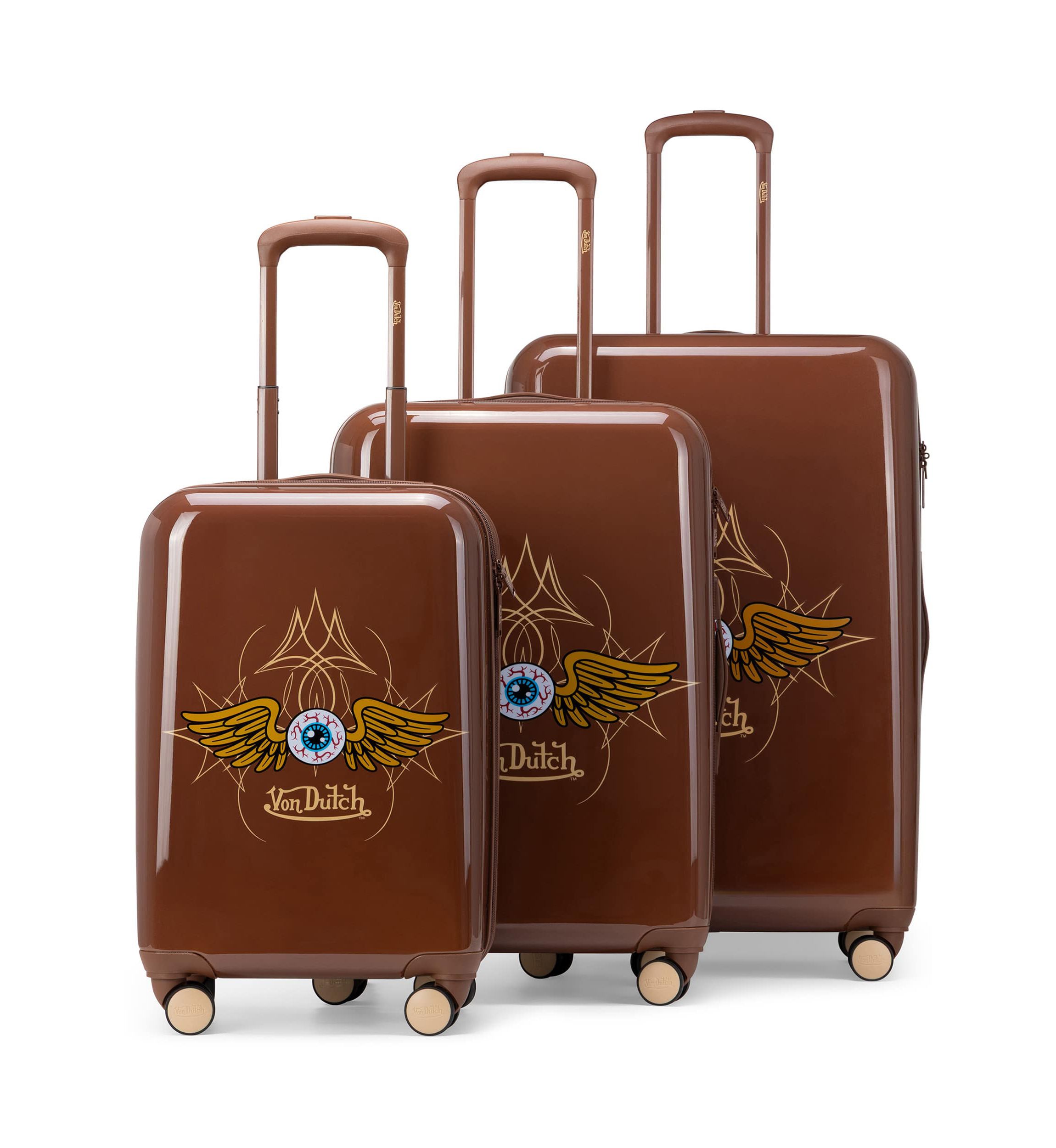 Von Dutch Eyeflight 3-Piece Expandable Hardside Spinner Luggage