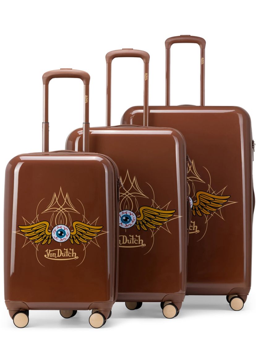 Von Dutch Eyeflight 3-Piece Expandable Hardside Spinner Luggage