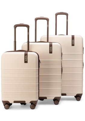 Von Dutch Retro Trek 3-Piece Expandable Hardside Spinner Luggage Set, Ivory