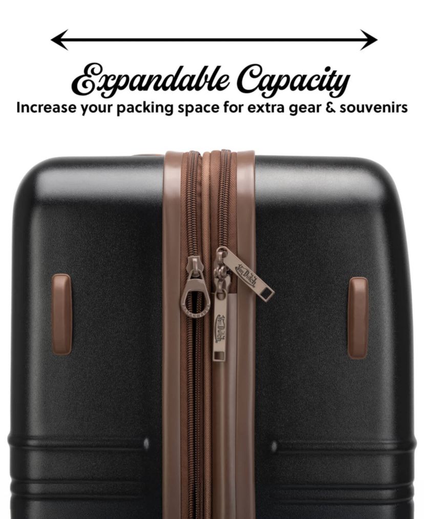 Von Dutch Retro Trek 3-Piece Expandable Hardside Spinner Luggage